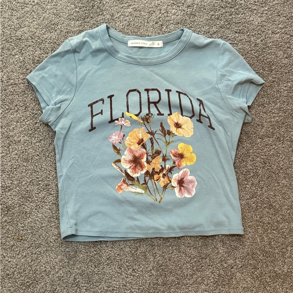 Altar'd State Blue Floral Crop Top